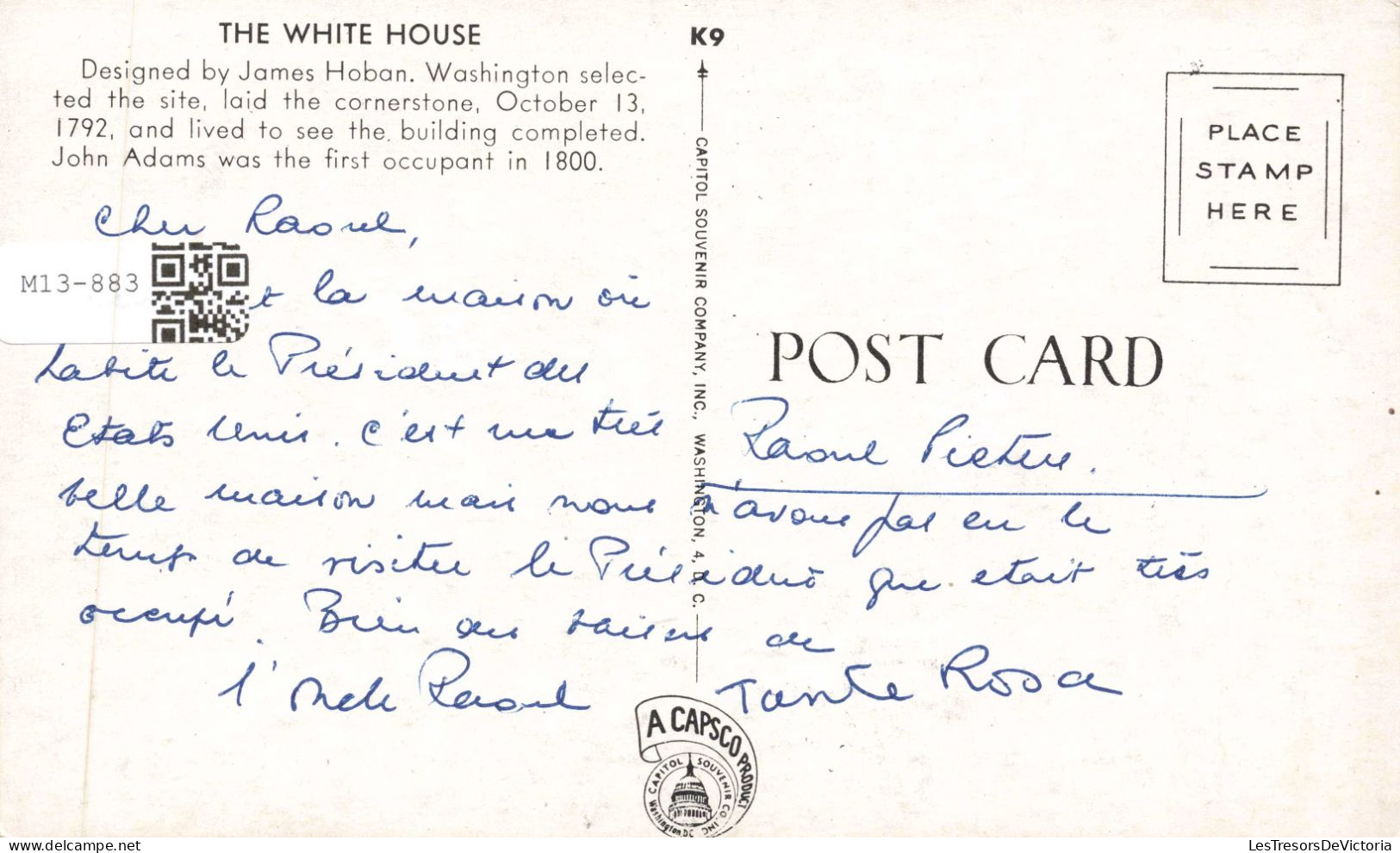 ETATS UNIS - Washington DC - La Maison Blanche - Colorisé - Carte Postale - Washington DC