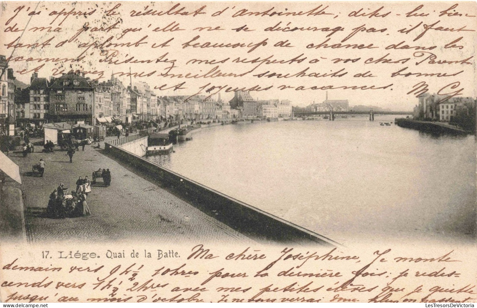 BELGIQUE - Liège - Quai De La Batte - Animé - Carte Postale Ancienne - Liege