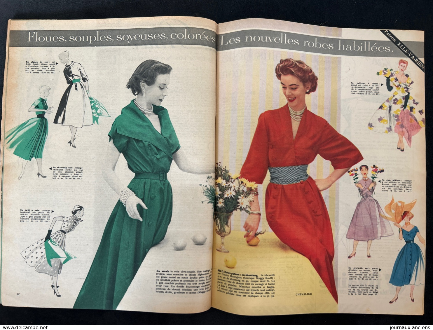 1952 Revue ELLE - COLLECTION De Printemps Pour Femmes Pratiques - Moda