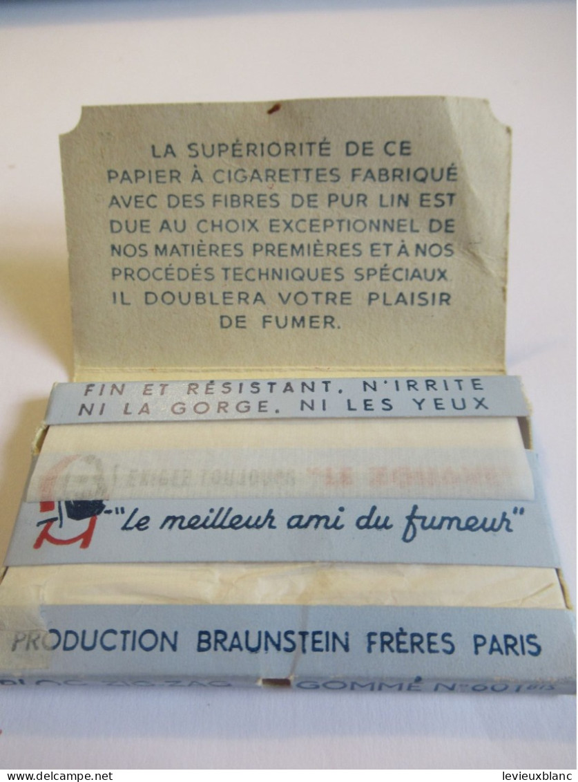 Carnet Ancien De Papier à Cigarette/Zig Zag Superfin/Le ZOUAVE/Bleu /Gommé Automatique/Braunstein/vers 1950-1970 CIG93 - Sonstige & Ohne Zuordnung