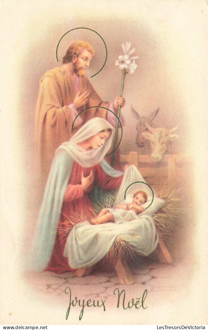 FÊTES ET VOEUX - Joyeux Noël - Marie, Joseph, Et Jésus - Colorisé - Carte Postale Ancienne - Autres & Non Classés