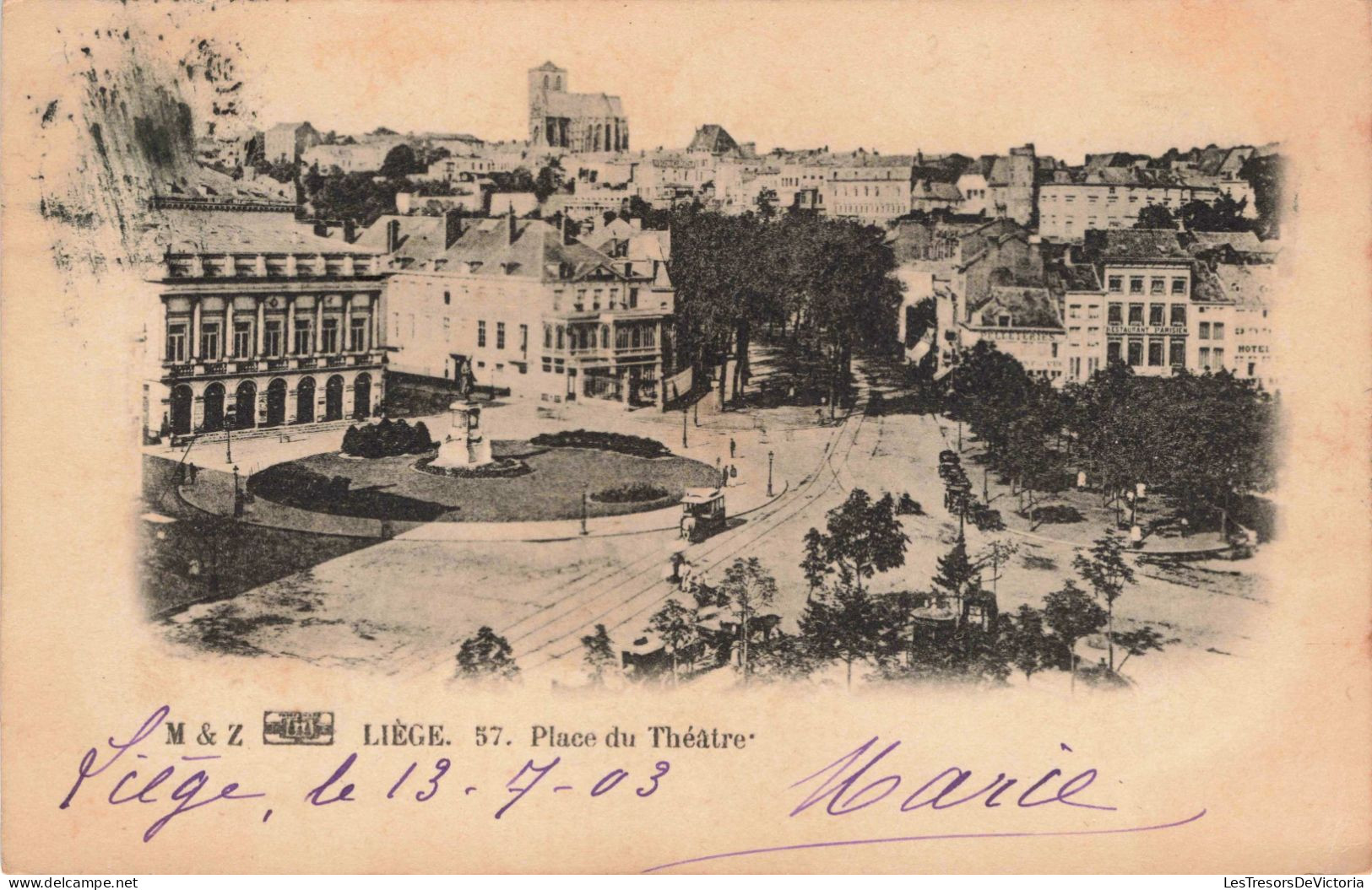 BELGIQUE - Liège - Place Du Théâtre - Carte Postale Ancienne - Liege