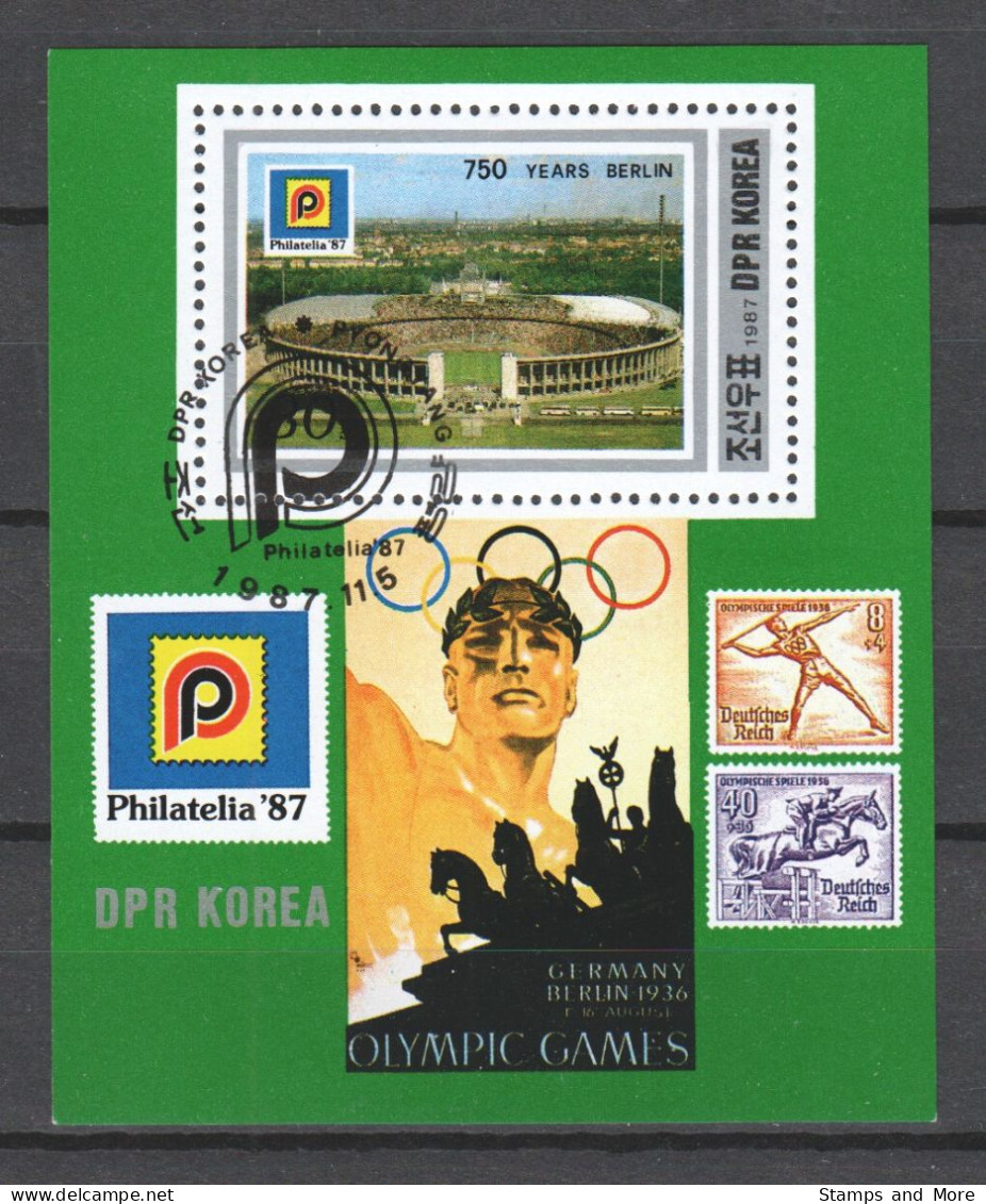 Korea North 1987 Mi Block 227 SUMMER OLYMPICS GERMANY 1936 - Sommer 1936: Berlin