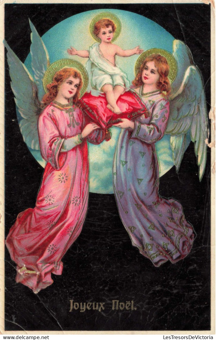 FÊTES ET VOEUX - Joyeux Noël -  Anges - Colorisé - Carte Postale Ancienne - Autres & Non Classés