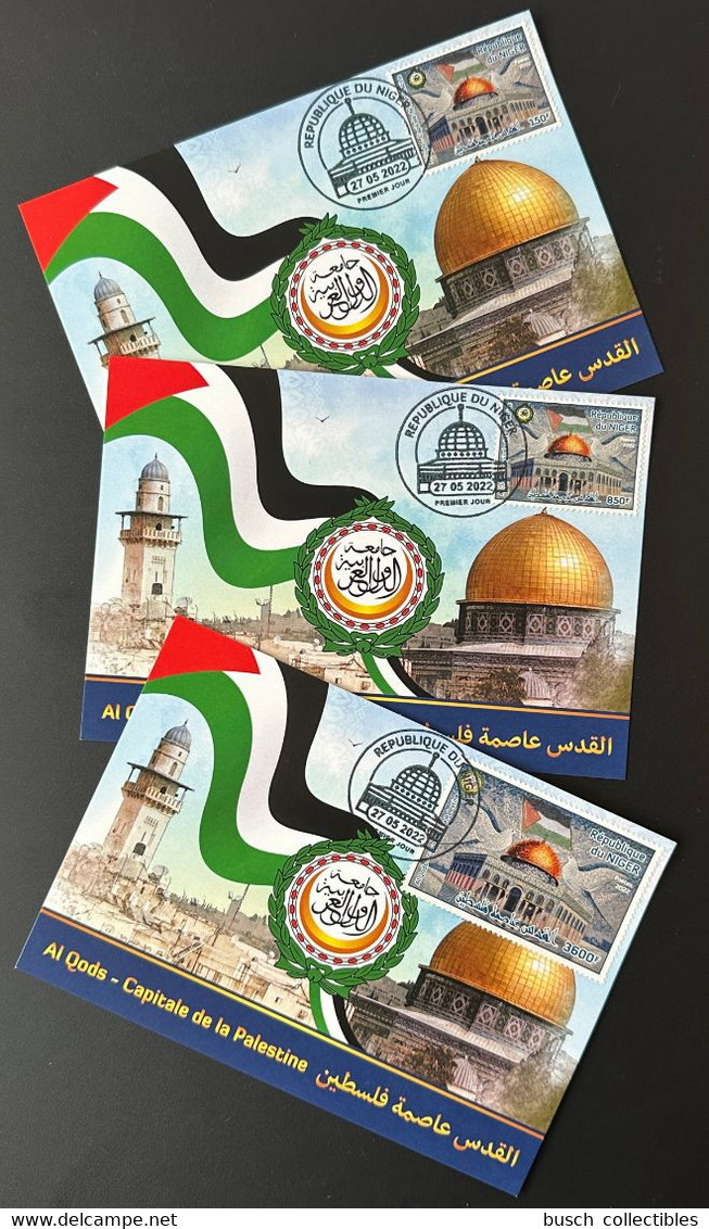 Niger 2022 Mi. ? Carte Maximum Maxi Card Joint Issue Emission Commune Al Qods Quds Capitale De La Palestine - Niger (1960-...)