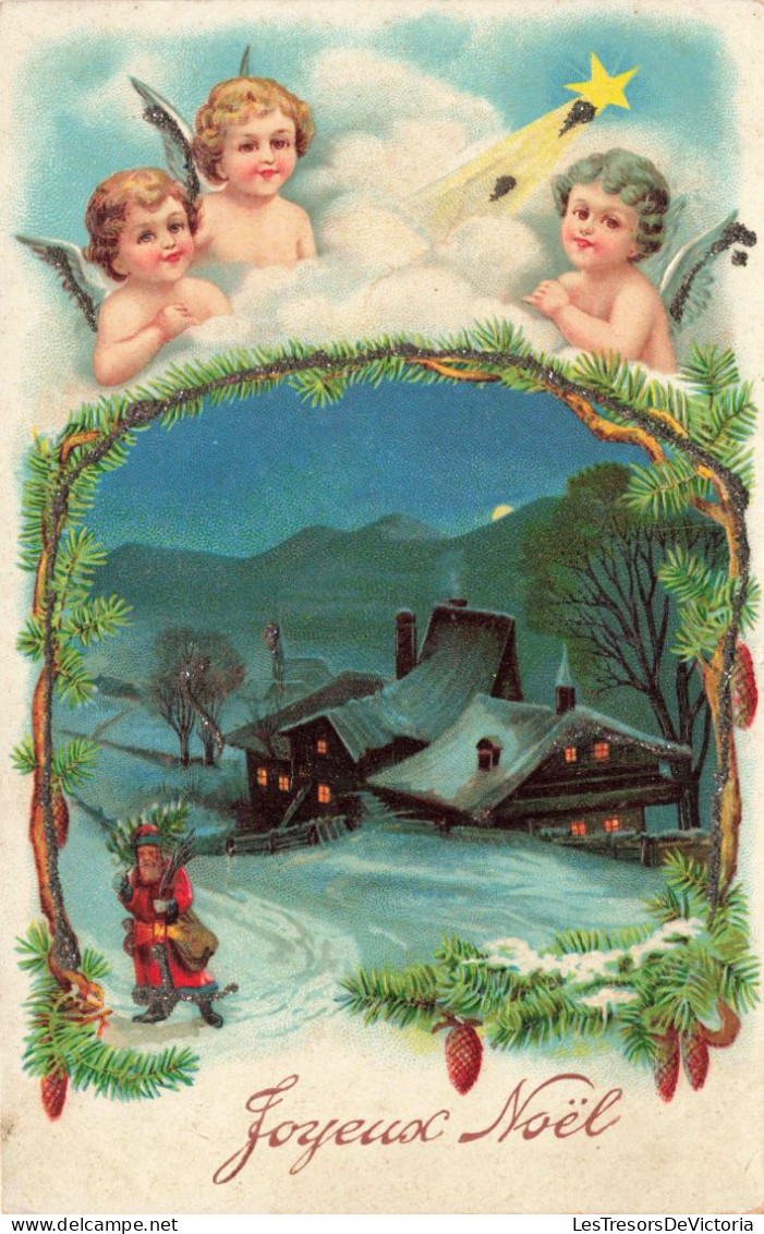 FÊTES ET VOEUX - Joyeux Noël - Le Père Noël Quittant Un Village - Carte Postale Ancienne - Santa Claus