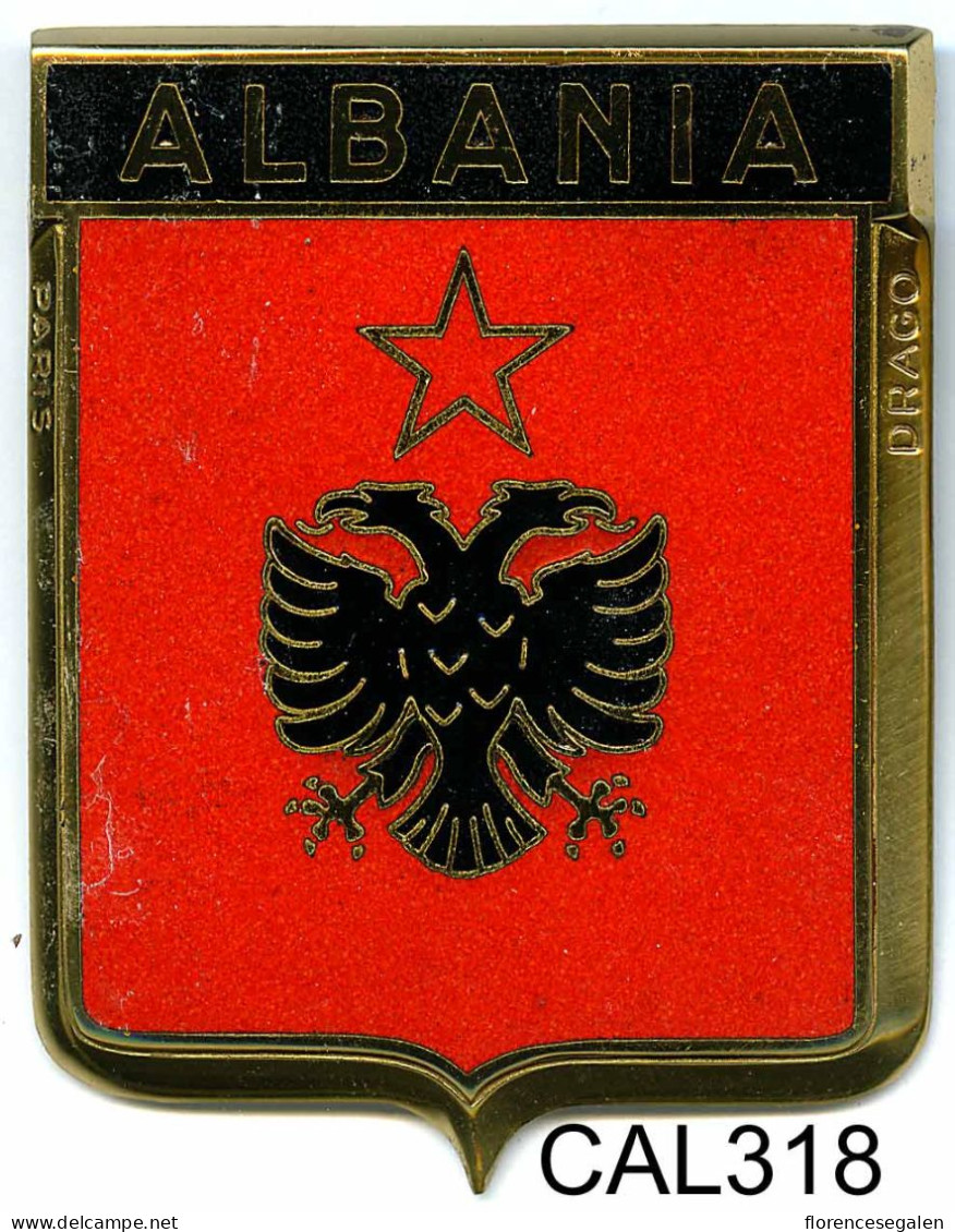 CAL318 - PLAQUE CALANDRE AUTO - ALBANIA - Placas Esmaltadas (desde 1961)