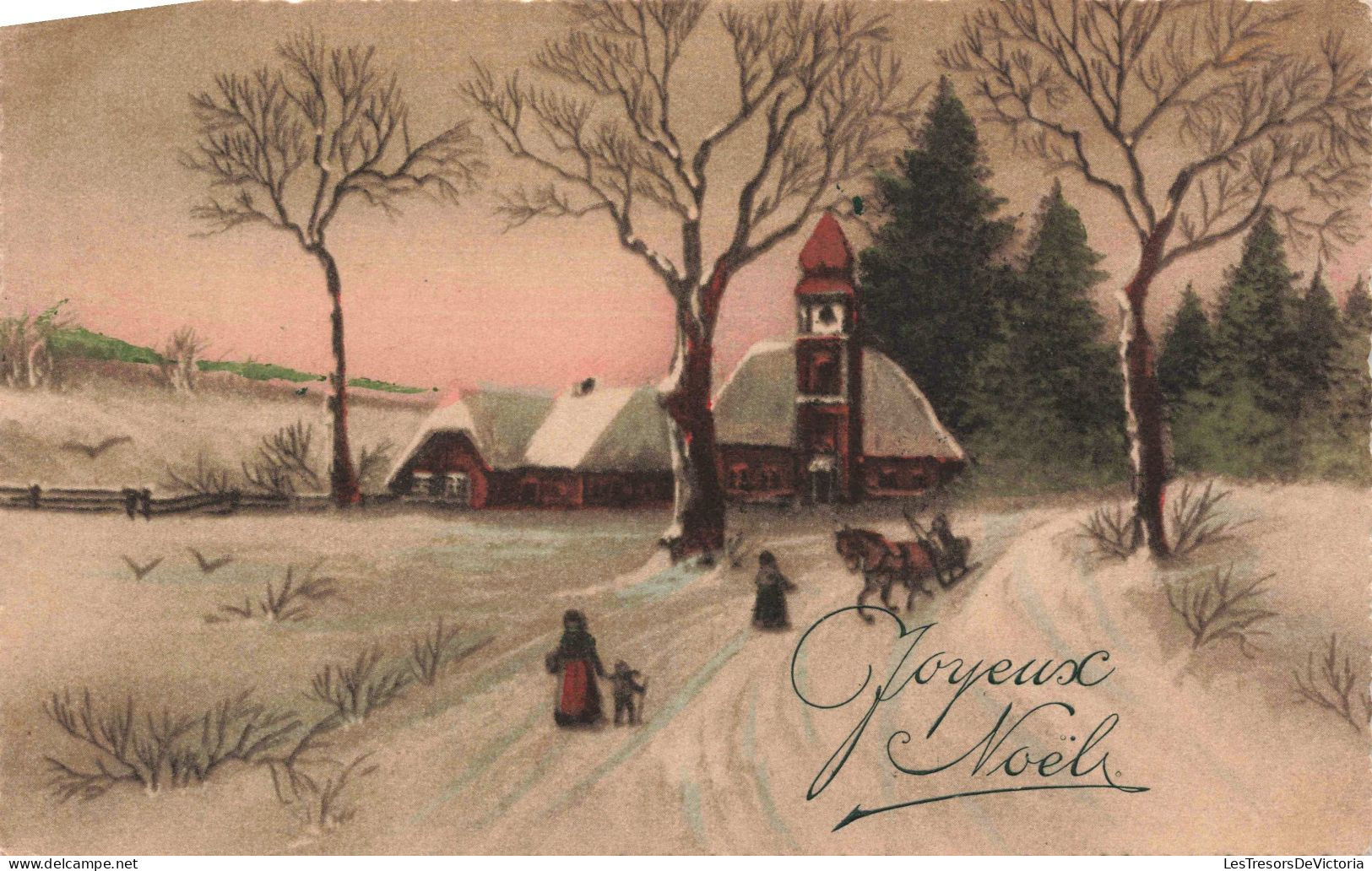 FÊTES ET VOEUX -  Joyeux Noël - Village - Eglise - Carte Postale Ancienne - Andere & Zonder Classificatie