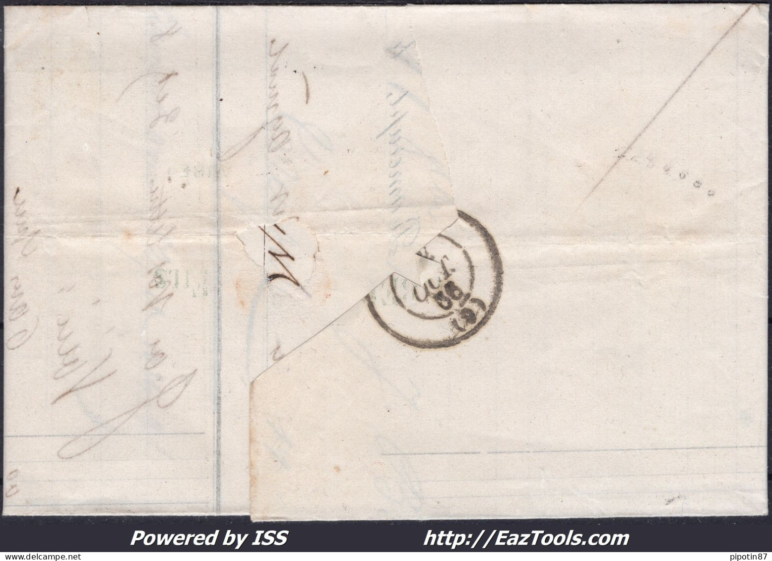 FRANCE N° 23 SUR LETTRE AVEC GC 3080 RAMERUPT AUBE + CAD DU 11/10/1866 - 1862 Napoléon III