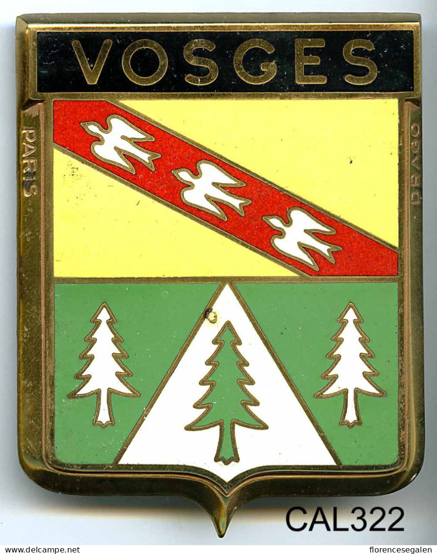 CAL322 - PLAQUE CALANDRE AUTO - VOSGES - Enameled Signs (after1960)