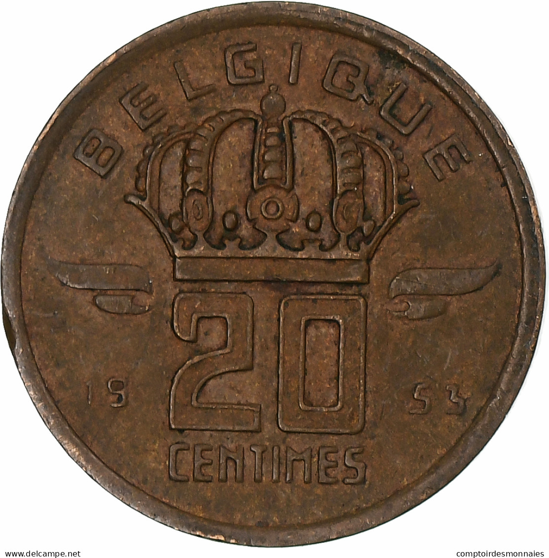 Belgique, Mineur, 20 Centimes, 1953, Bruxelles, TTB+, Bronze, KM:146 - 20 Centimes