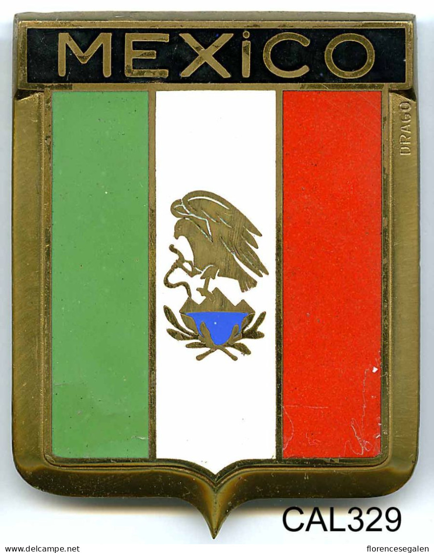 CAL329 - PLAQUE CALANDRE AUTO - MEXICO - Placas Esmaltadas (desde 1961)