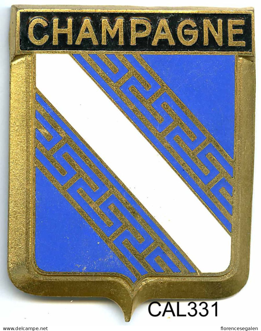 CAL331 - PLAQUE CALANDRE AUTO - CHAMPAGNE - Plaques émaillées (après 1960)