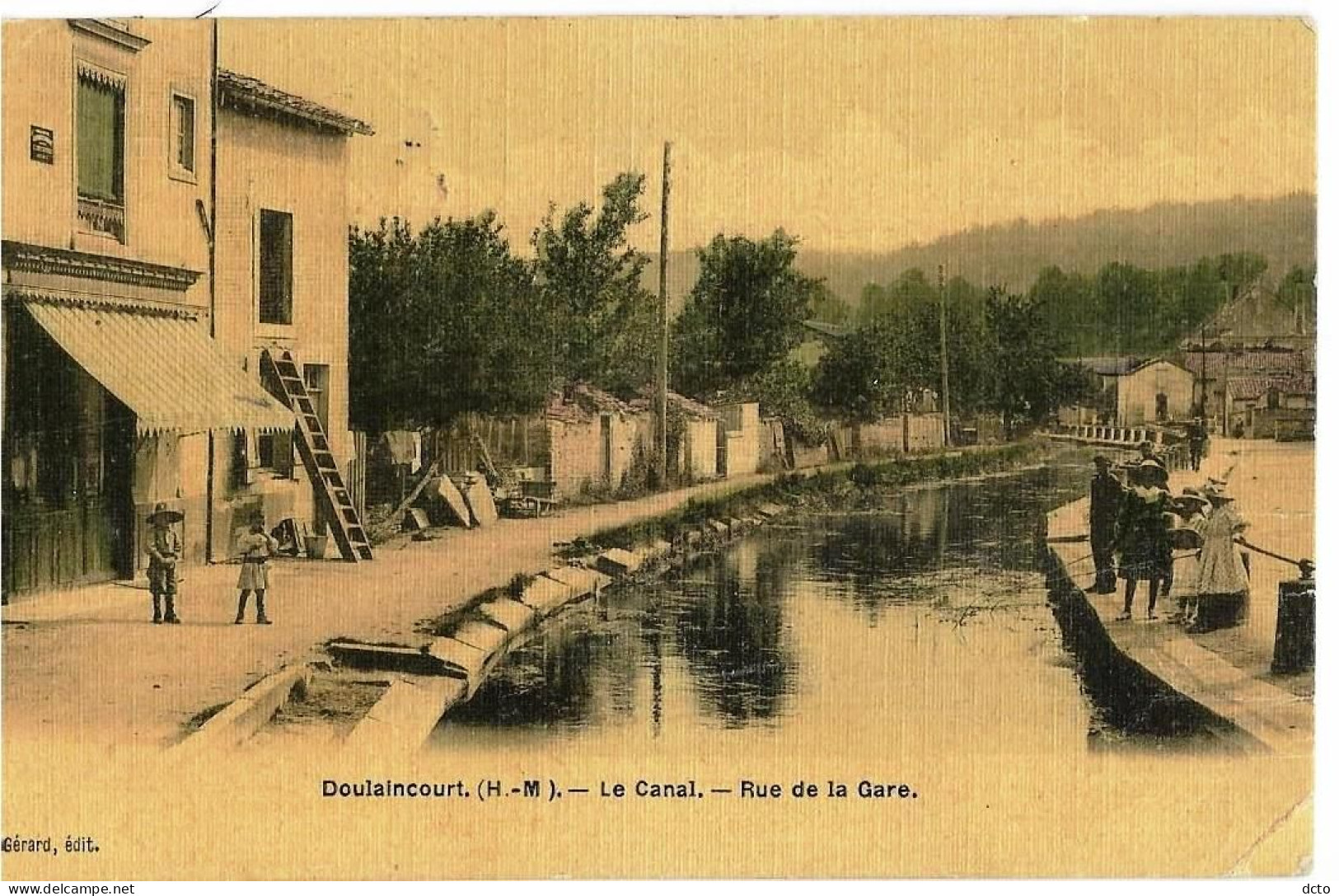 DOULAINCOURT (52) Le Canal Rue De La Gare Ed. Gérard, Envoi 1908 - Doulaincourt