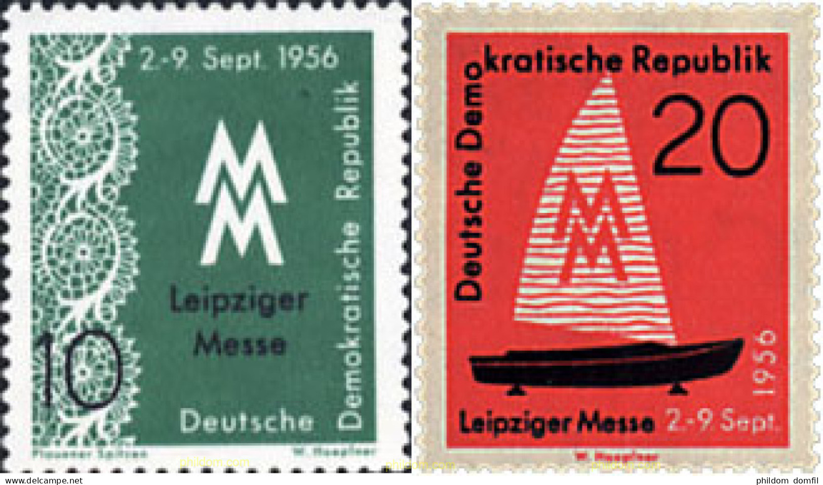 64459 MNH ALEMANIA DEMOCRATICA 1956 FERIA DE OTOÑO DE LEIPZIG - Ungebraucht