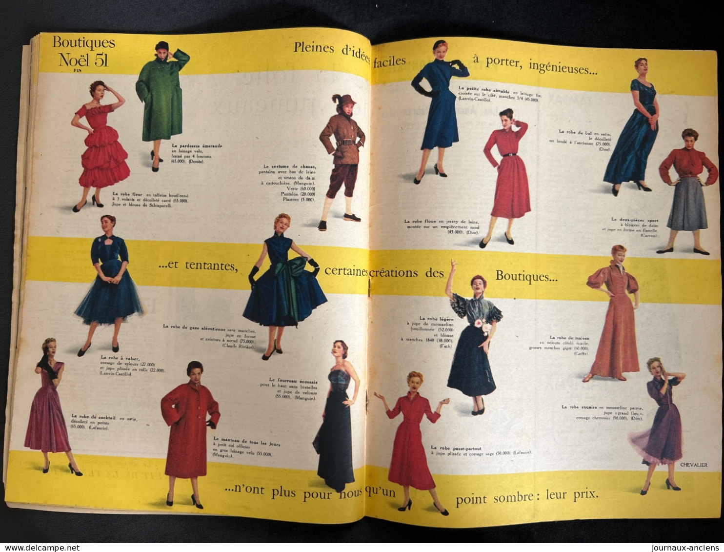 1952 Revue ELLE - 50 Modèle de fêtes - LA REINE ELIZABETH II