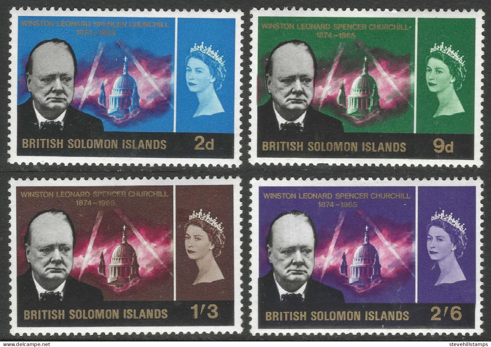 British Solomon Islands. 1966 Churchill Commemoration. MH Complete Set. SG 131-134 - Salomonseilanden (...-1978)