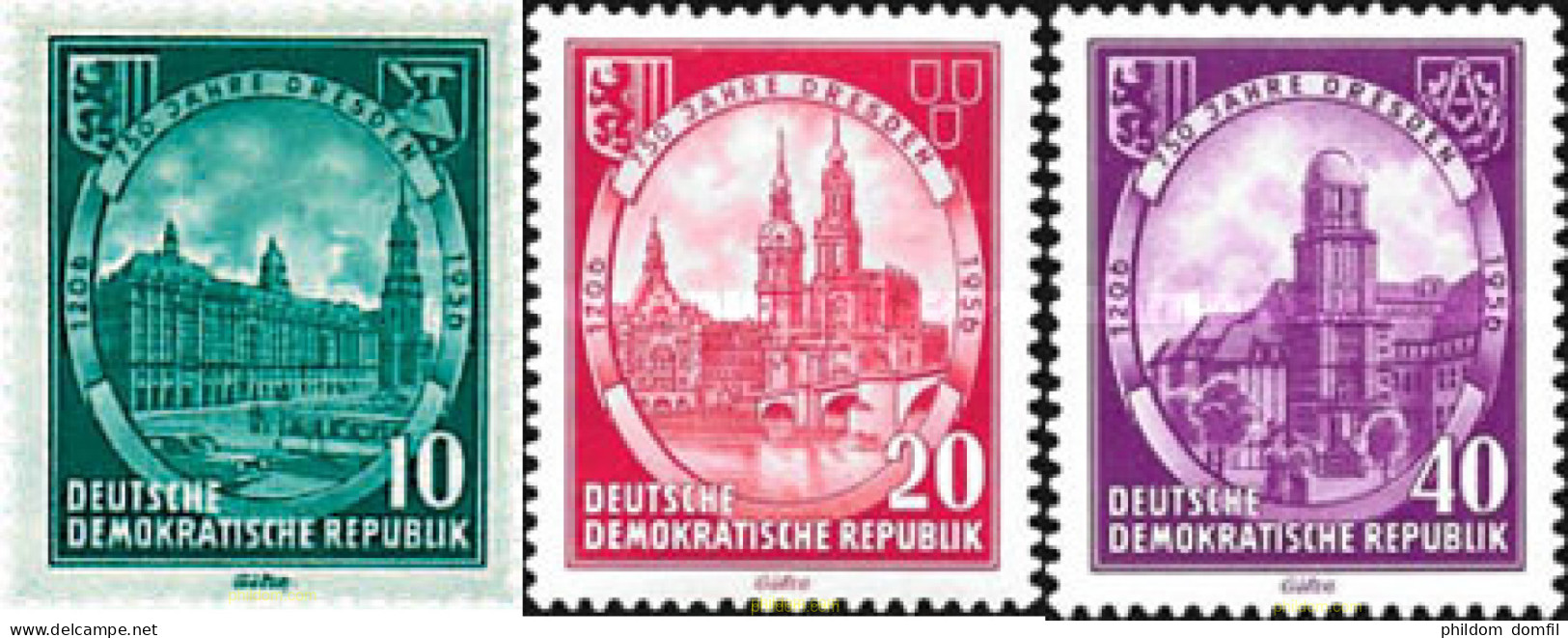 56151 MNH ALEMANIA DEMOCRATICA 1956 750 ANIVERSARIO DE LA CIUDAD DE DRESDE - Ungebraucht