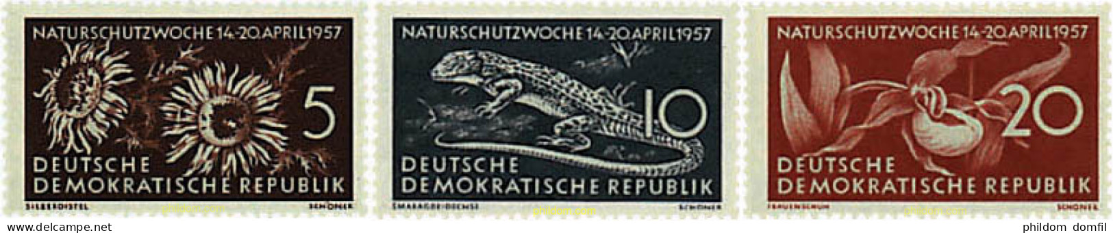 79946 MNH ALEMANIA DEMOCRATICA 1957 SEMANA DE LA PROTECCION DE LA NATURALEZA - Ungebraucht