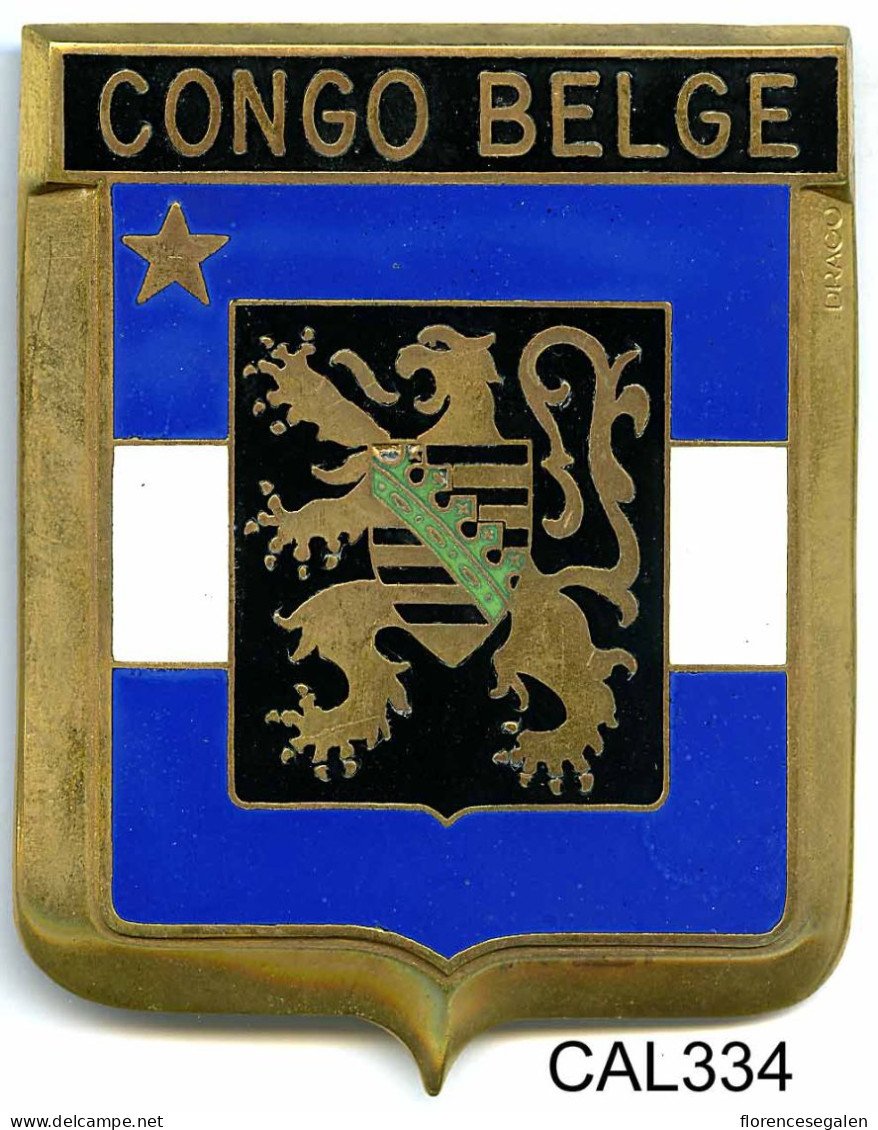 CAL334 - PLAQUE CALANDRE AUTO - CONGO BELGE - Enameled Signs (after1960)