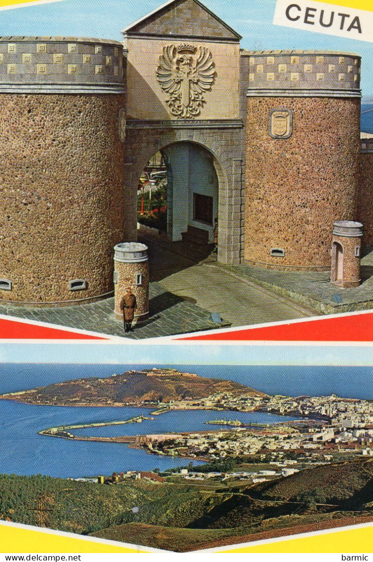 CEUTA, CUARTEL DE REGULARES Y VISTA PARCIAL COULEUR  REF 11559 CHE - Ceuta