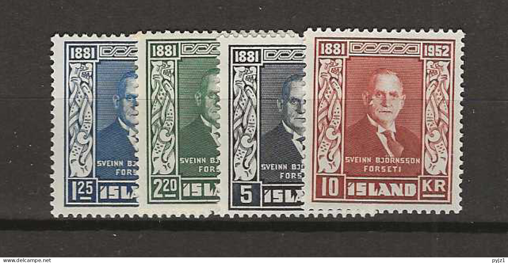 1952 MNH Iceland Mi 281-84 Postfris** - Unused Stamps