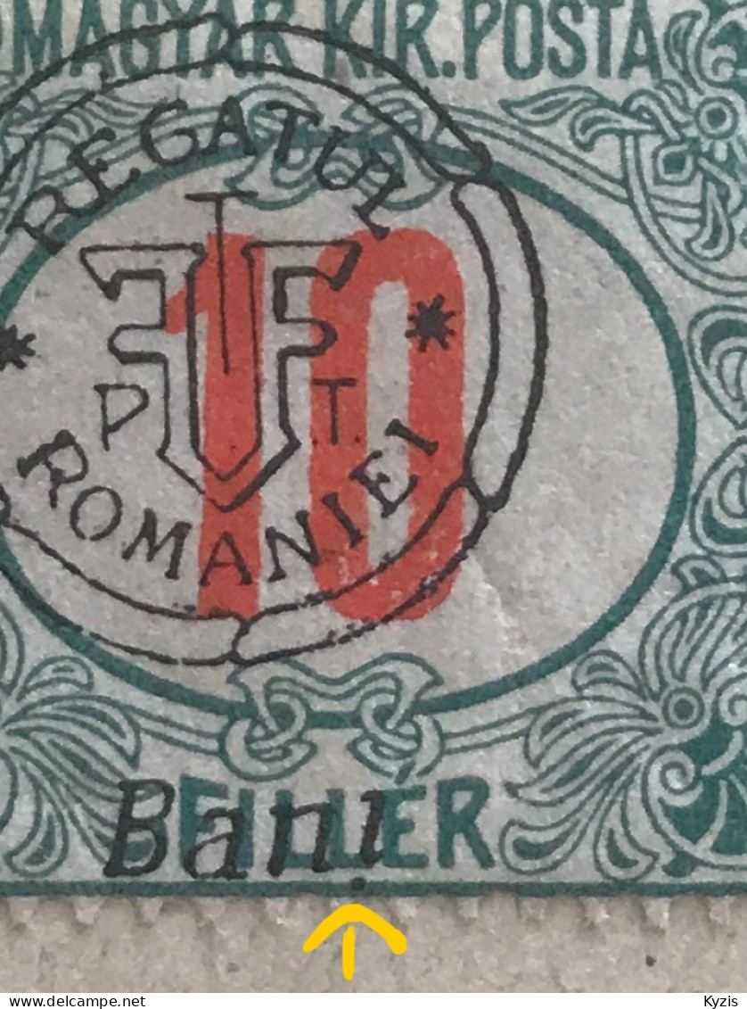 Transylvanie - Roumanie 1919 - BEAU DÉFAUT « i » De BANI RENVERSÉ— - Transylvanie