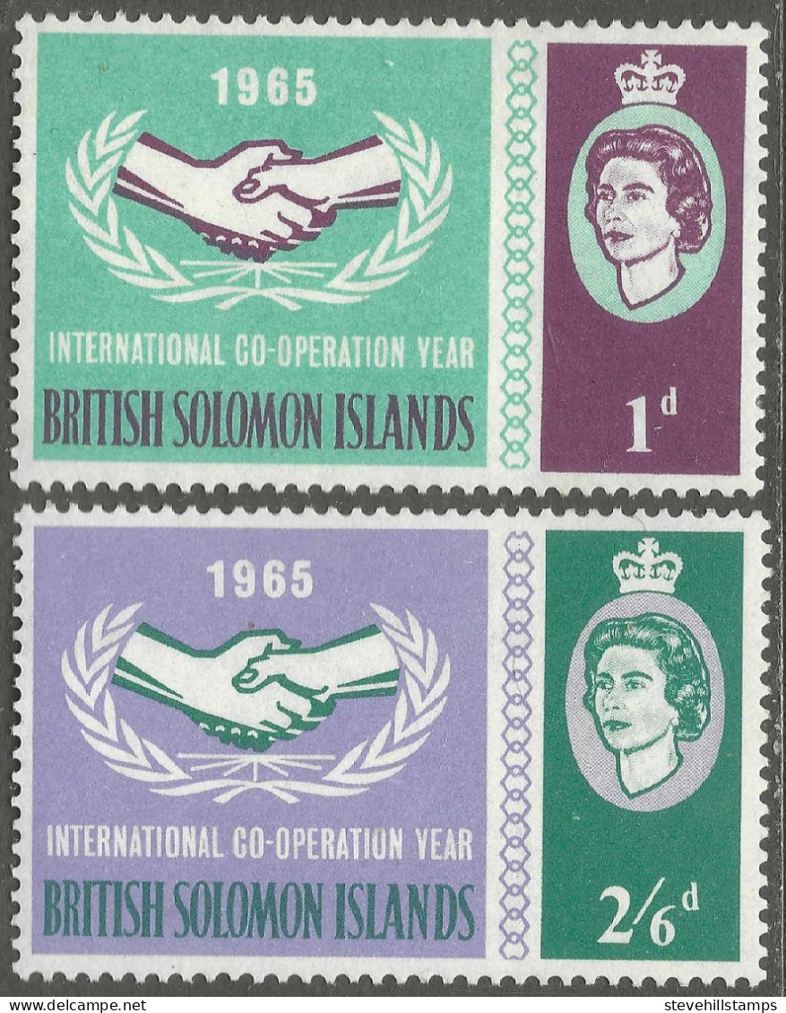 British Solomon Islands. 1965 International Cooperation Year. MH Complete Set. SG 129-130 - Iles Salomon (...-1978)