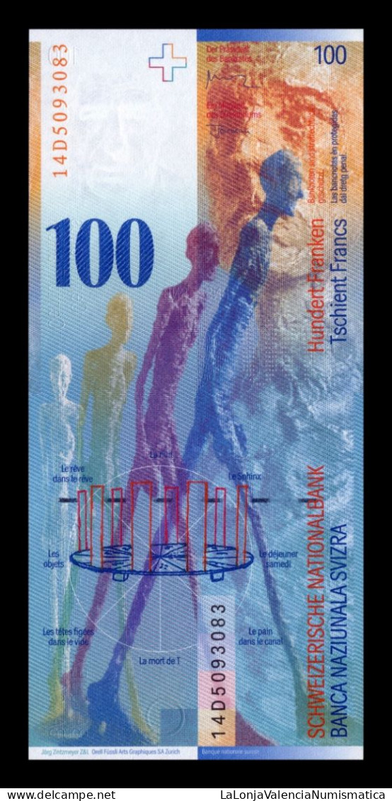 Suiza Switzerland 100 Francs 2014 Pick 72j(1) Sc Unc - Switzerland