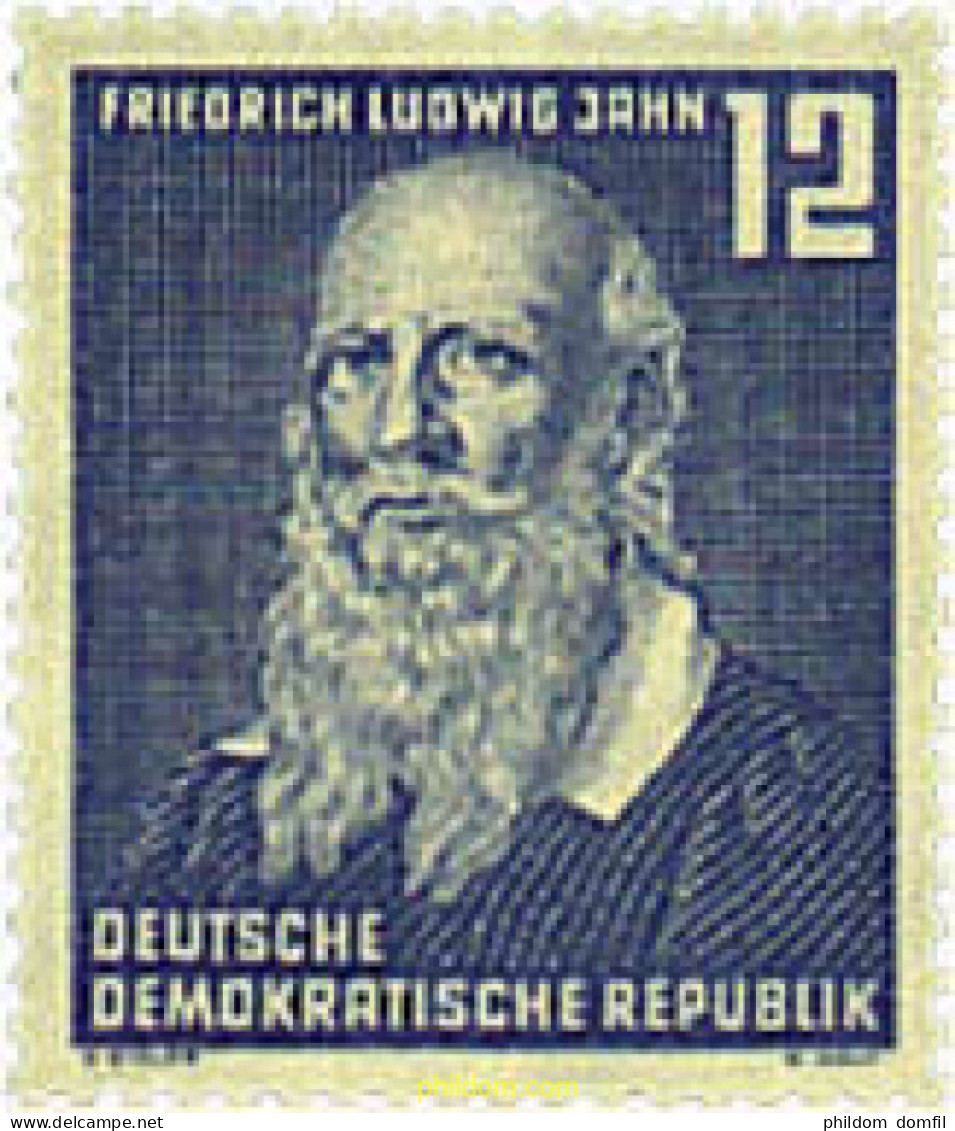 203019 MNH ALEMANIA DEMOCRATICA 1952 CENTENARIO DE LA MUERTE DE F.LUDWIG JAHN, PIONERO DE LA EDUCACION FISICA. - Ungebraucht