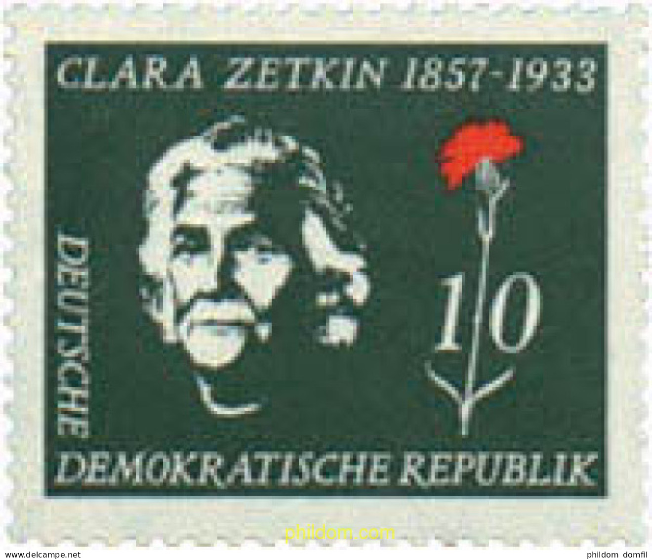 266968 HINGED ALEMANIA DEMOCRATICA 1957 CENTENARIO DEL NACIMIENTO DE CLARA ZETKIN - Ungebraucht