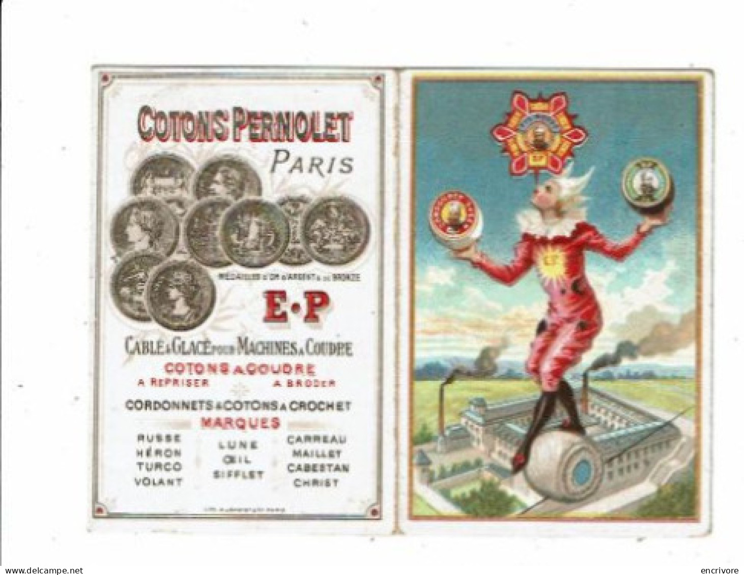 Petit Calendrier 1896 COTONS PERNOLET Paris Fou Du Roi - Small : ...-1900