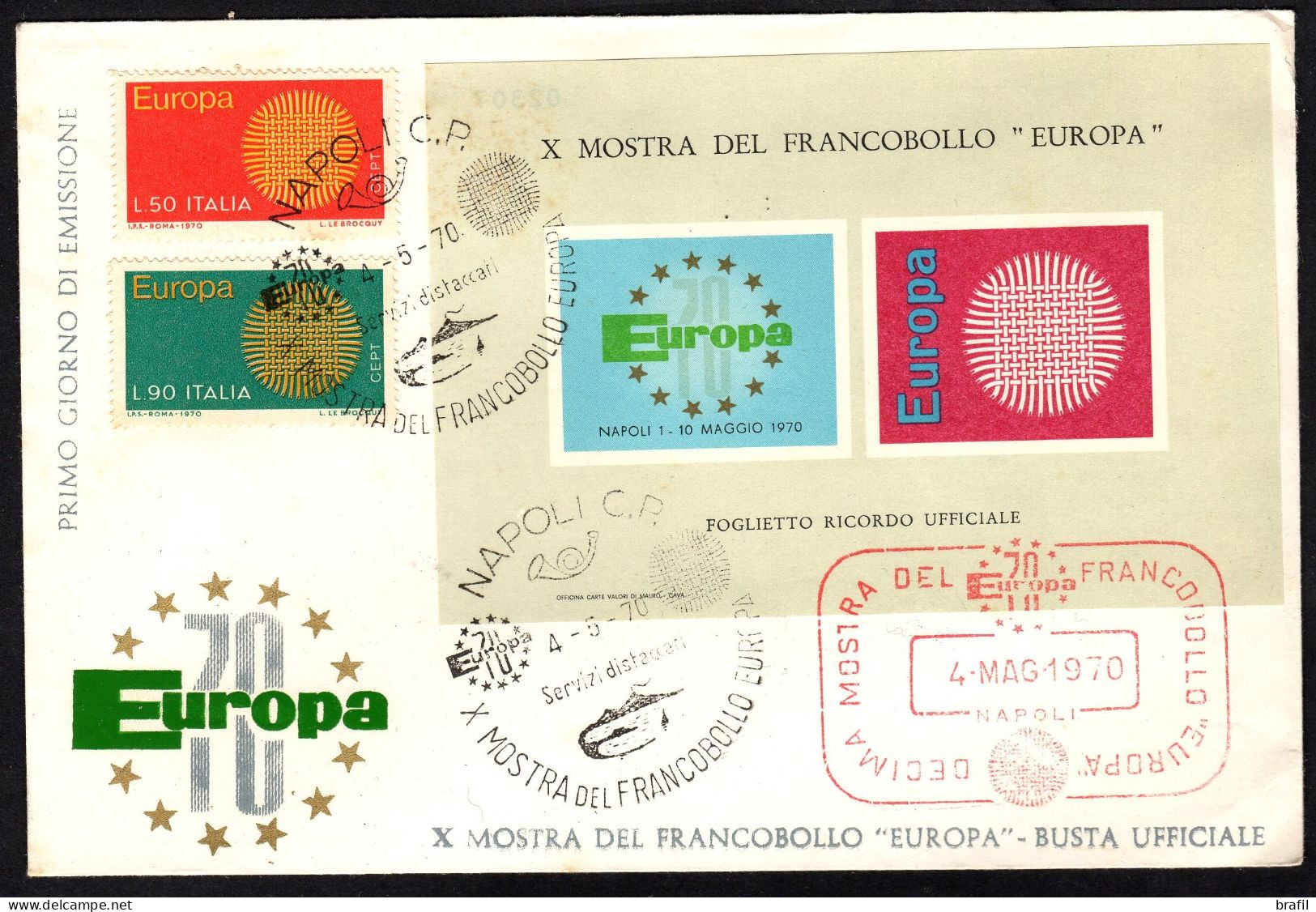 1970 Europa C.E.P.T. , FDC Italia Con Erinnofilo - 1970