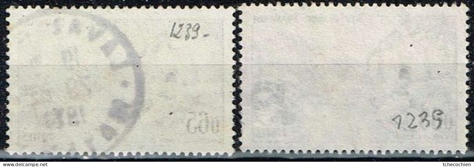 France - 1960 - Y&T N° 1239, Oblitéré. Couleur Bleu Très Pâle - Used Stamps