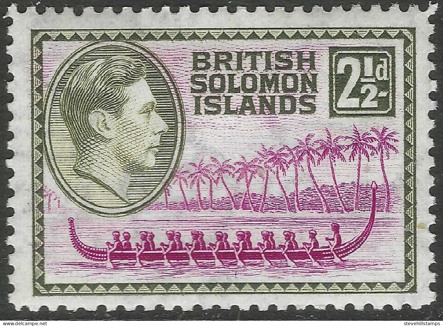 British Solomon Islands. 1939-51 KGVI. 2½d MH. SG 64 - Iles Salomon (...-1978)