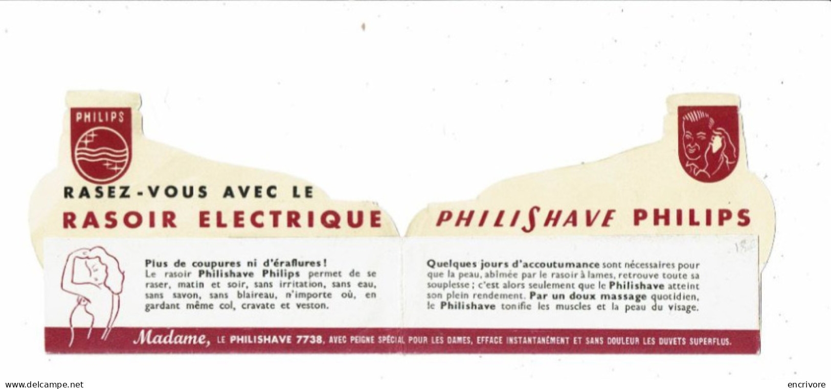 Dépliant Publicitaire RASOIR PHILIPS Philipshave Enforme De Rasoir - Materiale E Accessori