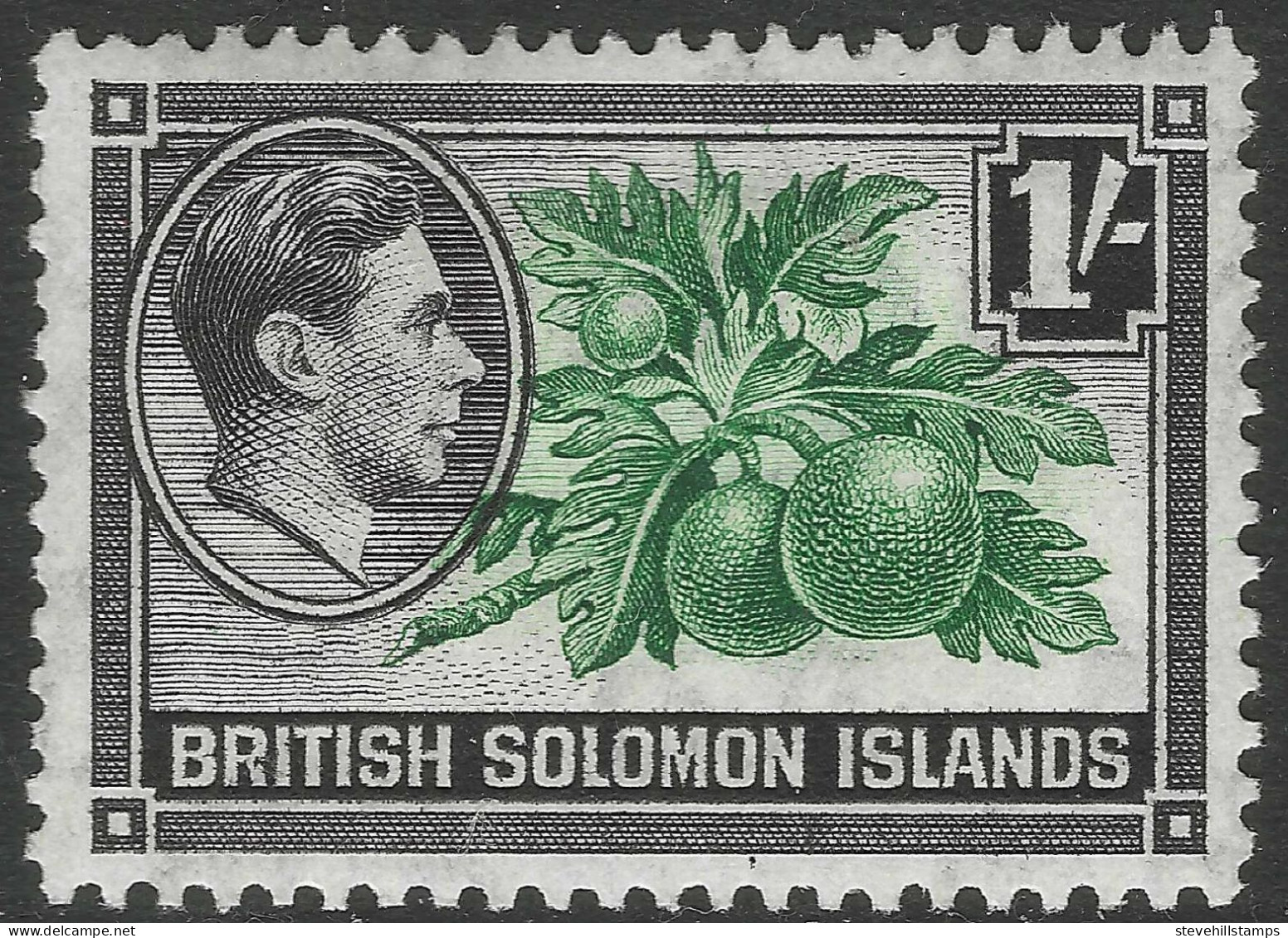 British Solomon Islands. 1939-51 KGVI. 1/- MH. SG 68 - British Solomon Islands (...-1978)