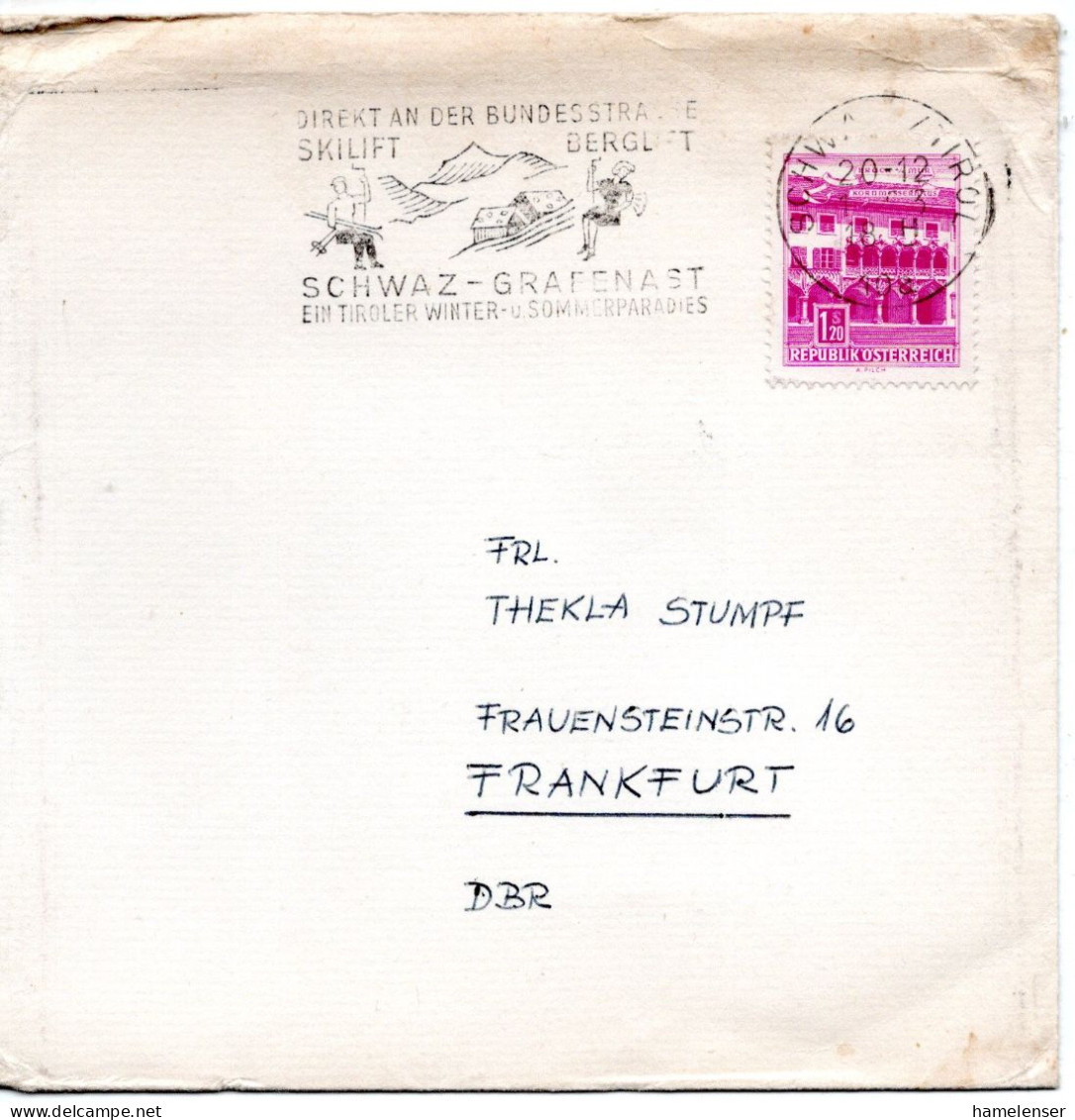 70588 - Österreich - 1963 - S1,20 Architektur EF A DrucksBf SCHWAZ - ... -> Westdeutschland - Storia Postale