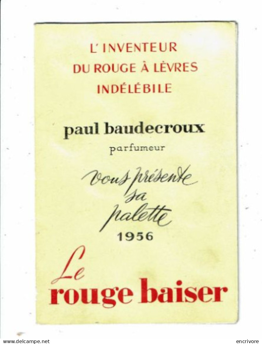 LE ROUGE BAISER Paul Baudecroux Parfumeur Nuancier Voeux 1956 René Gruau - Andere & Zonder Classificatie