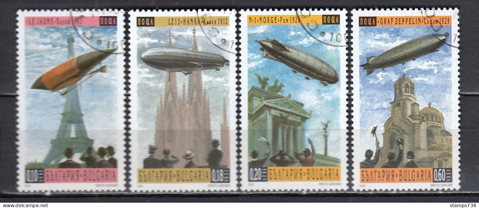 Bulgaria 2000 - 100 Years Of Airships, Mi-Nr. 4471/74, Used - Gebruikt