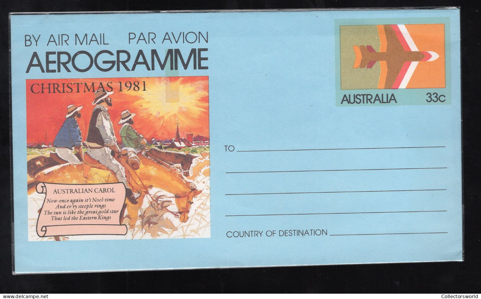 Australia Aerogramme Christmas 1981 Mint - Aerogramme