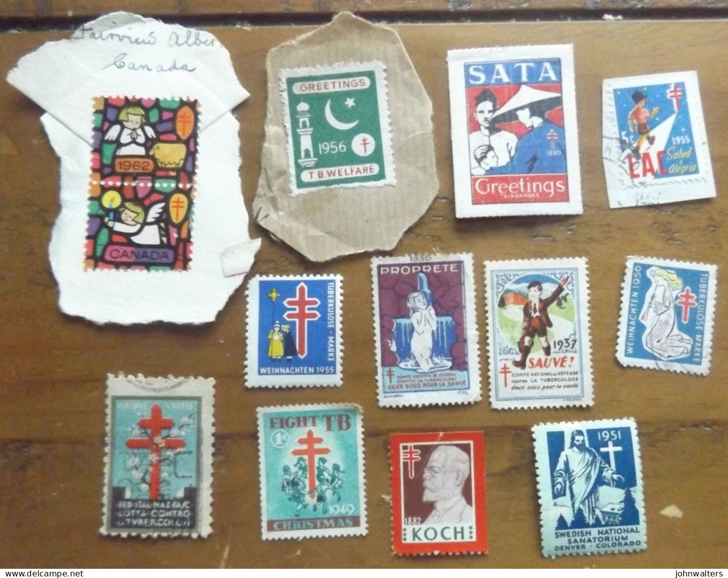 12 X Tuberculosis TB Cinderella Stamps 1930-1960 Various Countries - Erinnophilie