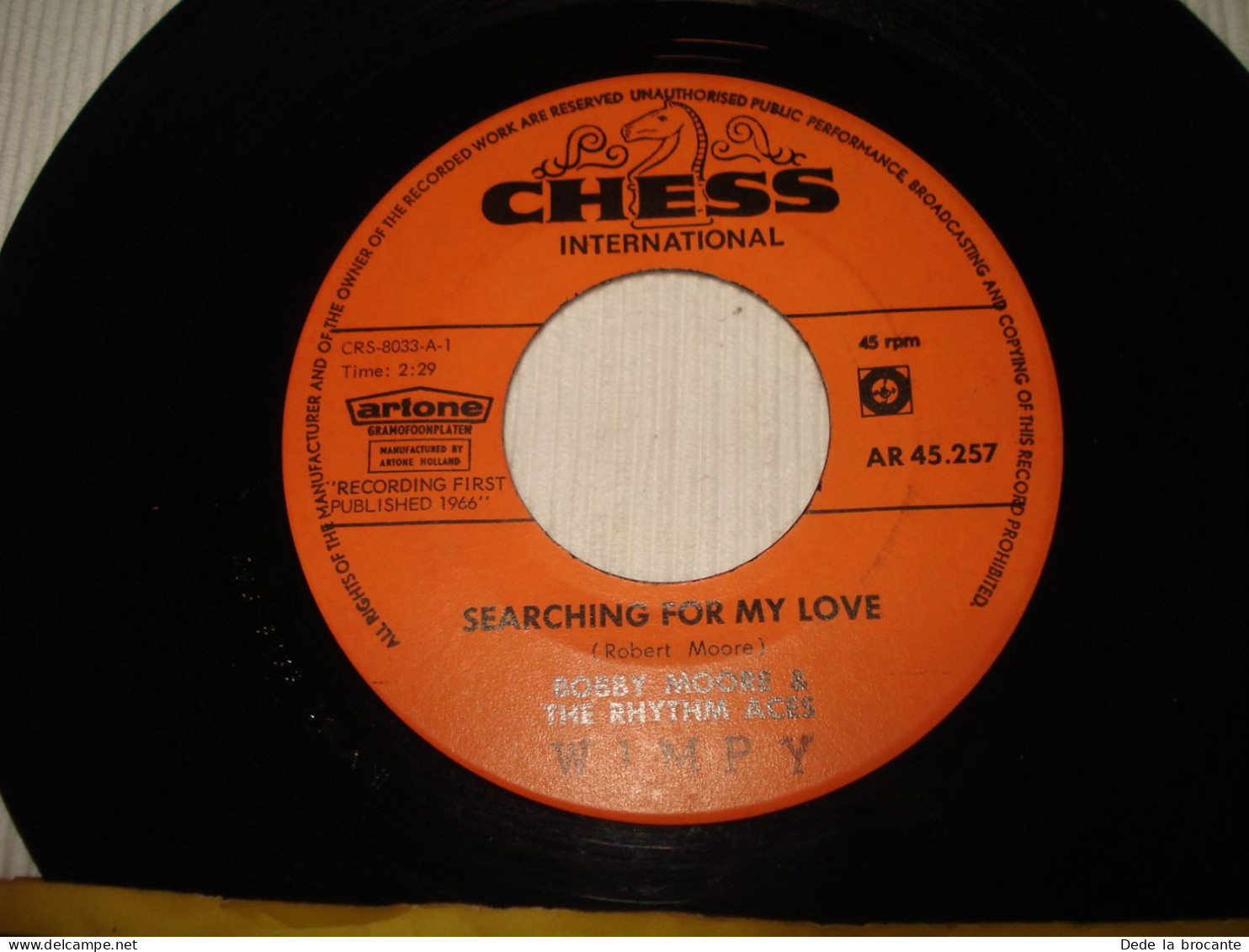 B10 / Bobby Moore And The Rhythm Aces – SP - AR 45.257 - Neth 1966  N.M/VG+ - Blues
