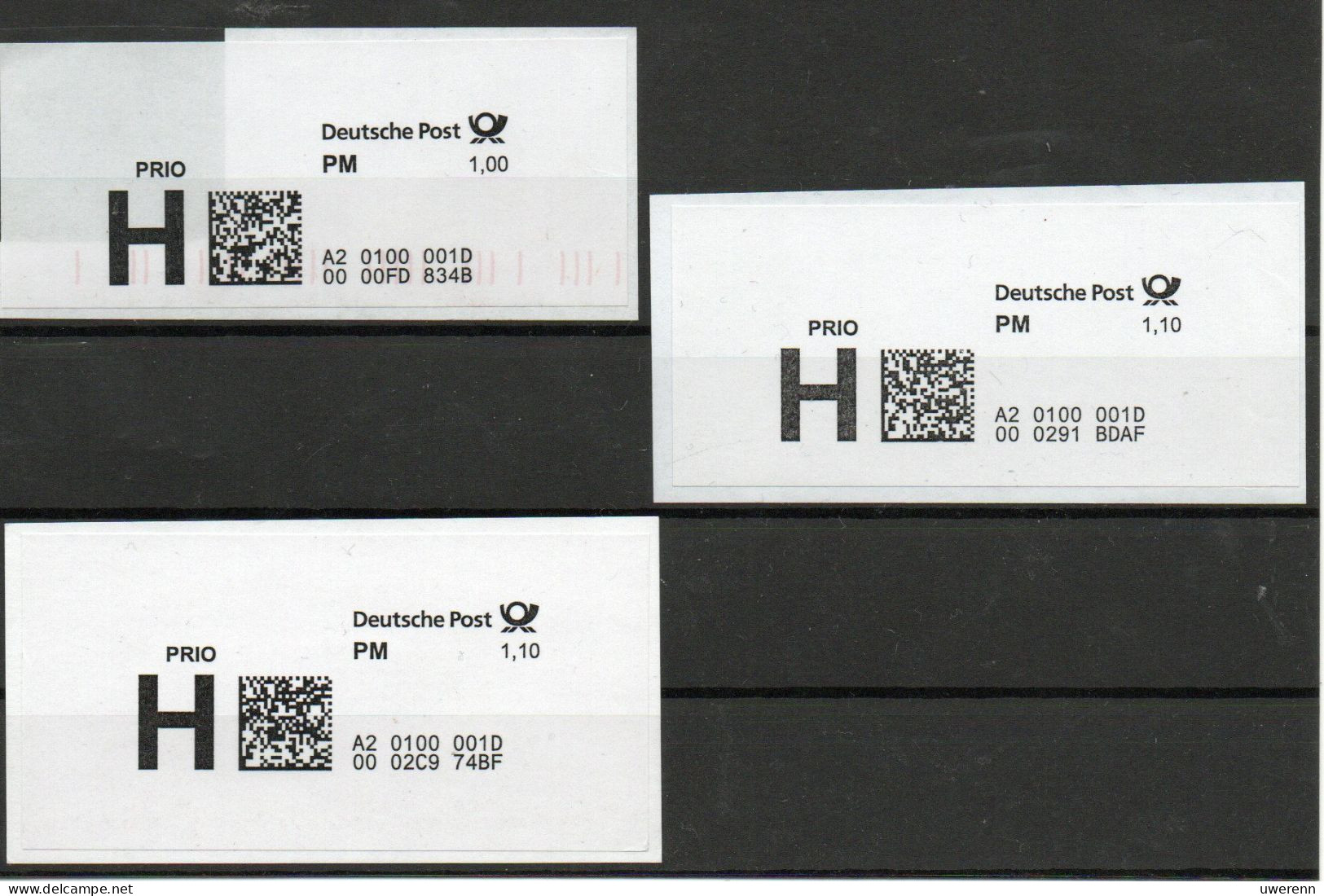 Deutschland 2022. Prio-Marken Zur Sendungsverfolgung, Mi 2, 3 (2 Stück), Gebraucht, Briefstück - R- & V- Vignette