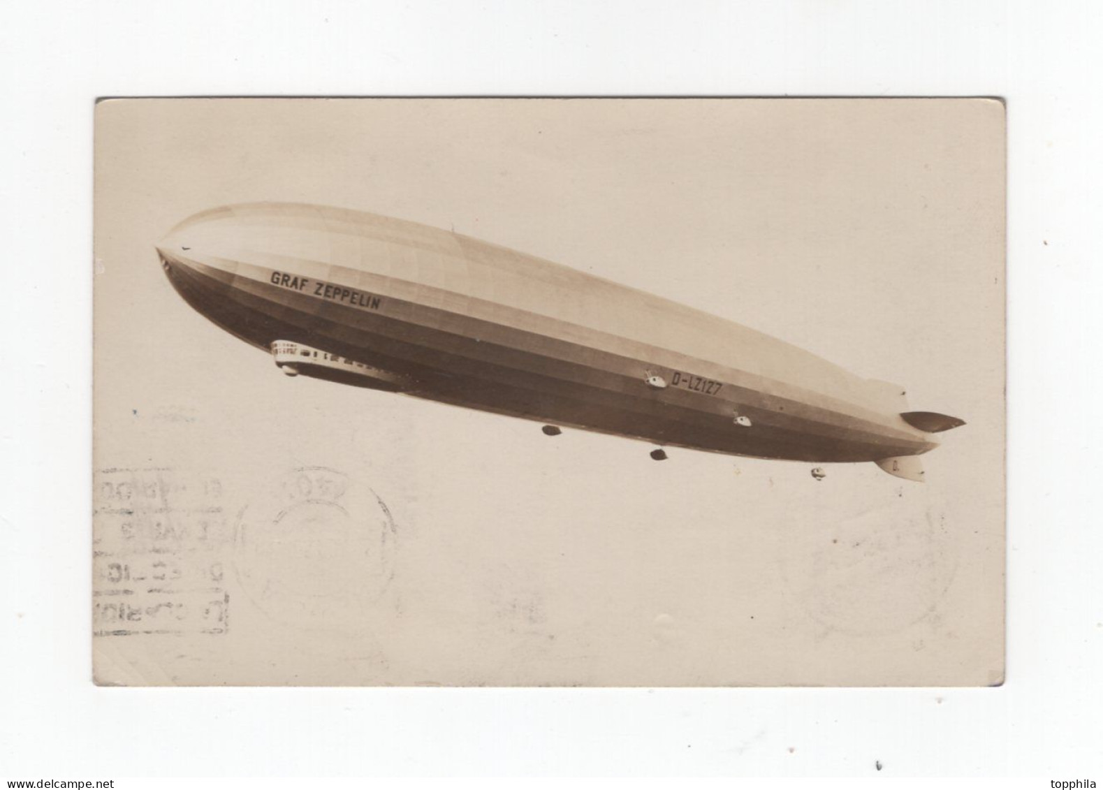 1929 Dt. Reich Besatzungspost Albert Lehmann Auf Zeppelinphotokarte Der Mittelmeerfahrt Zeppelin LZ 127 Si 24 A - Poste Aérienne & Zeppelin