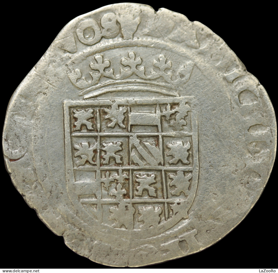 LaZooRo: Spanish Netherlands FLANDERS ½ Silver Real ND (1521-1539) F Charles V (1506-1555) - Silver - Países Bajos Españoles