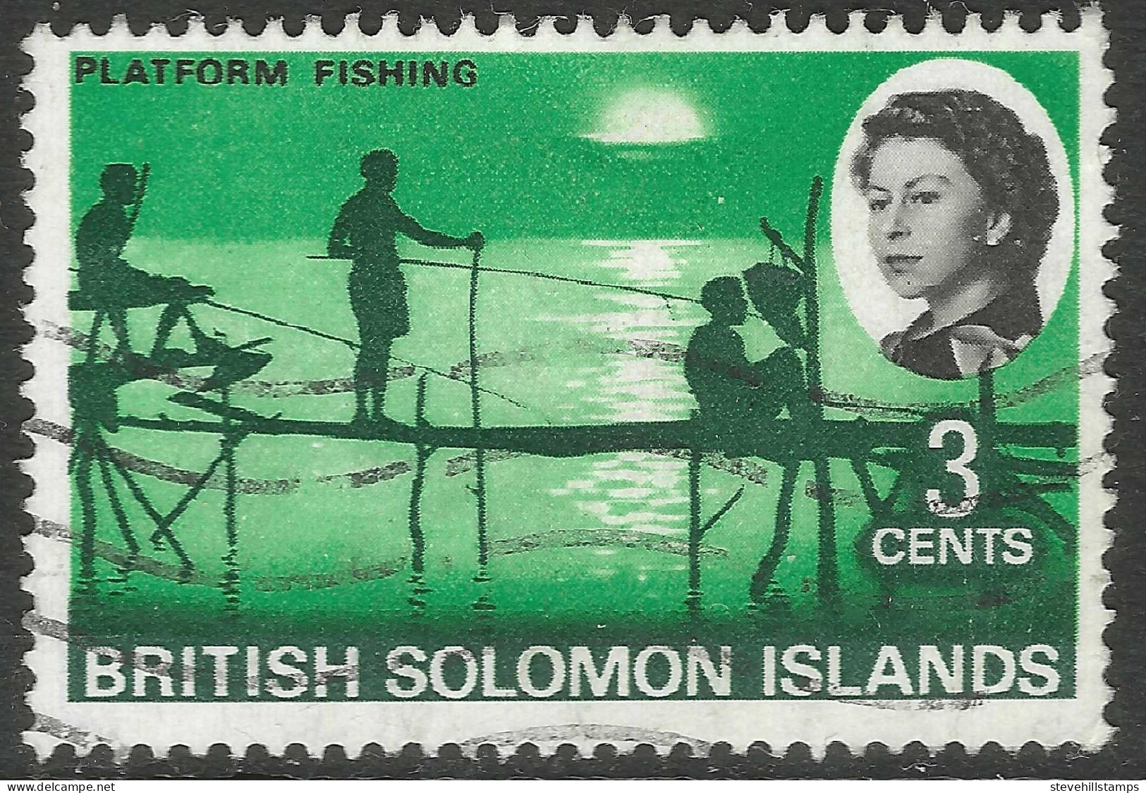 British Solomon Islands. 1968 QEII. 3c Used. SG 168 - Iles Salomon (...-1978)