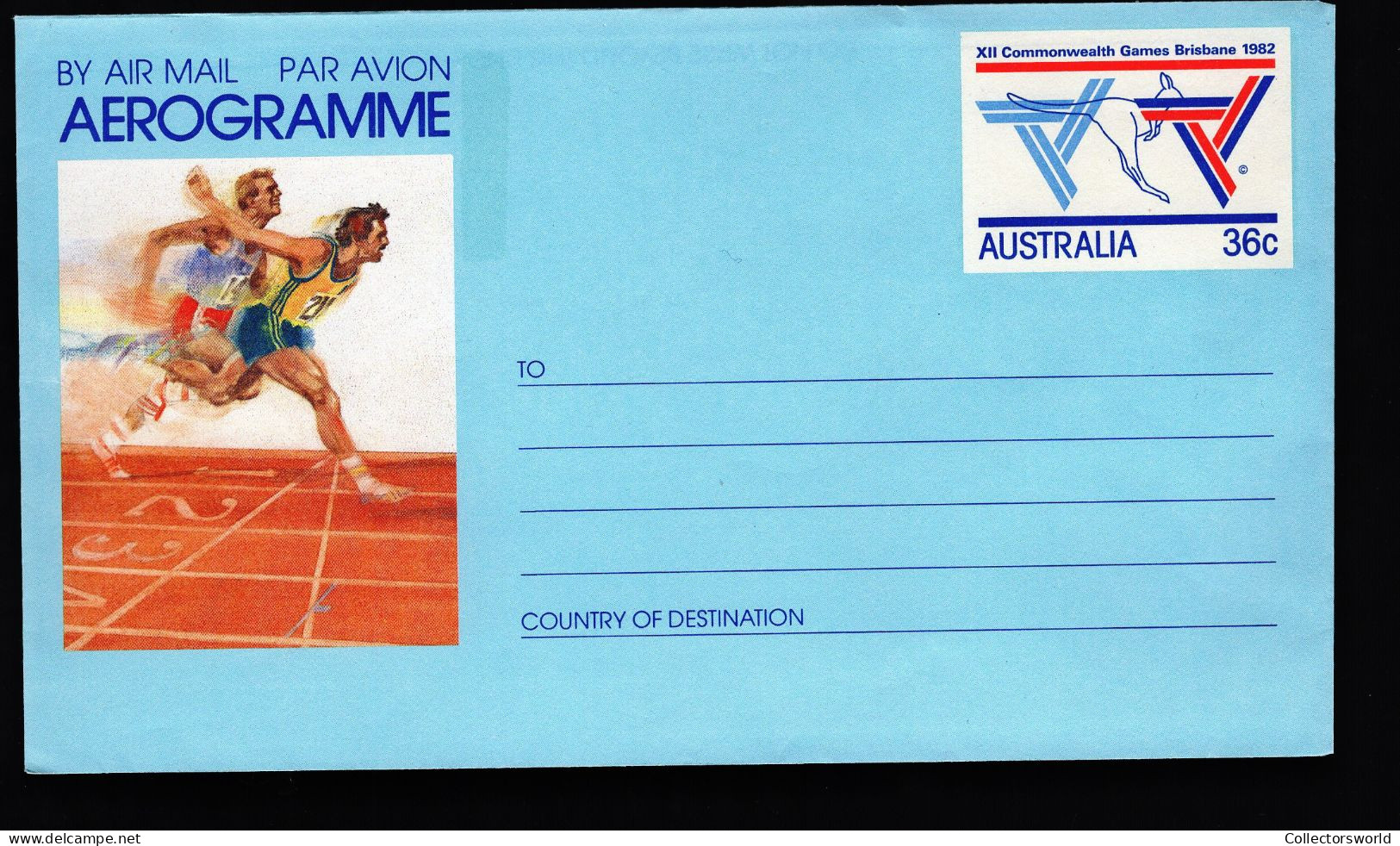 Australia Aerogramme 1982 36c Athletics Mint - Aerogrammi