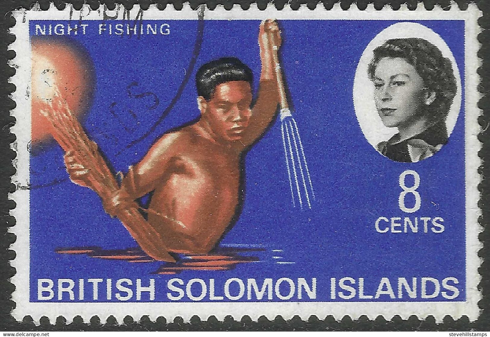 British Solomon Islands. 1968 QEII. 8c Used. SG 171 - Salomonen (...-1978)