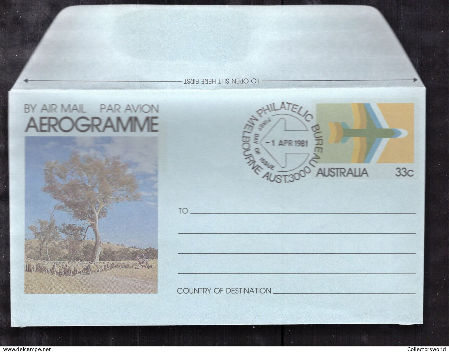 Australia Aerogramme 33c First Day Cancellation April 1981 - Aerogramas